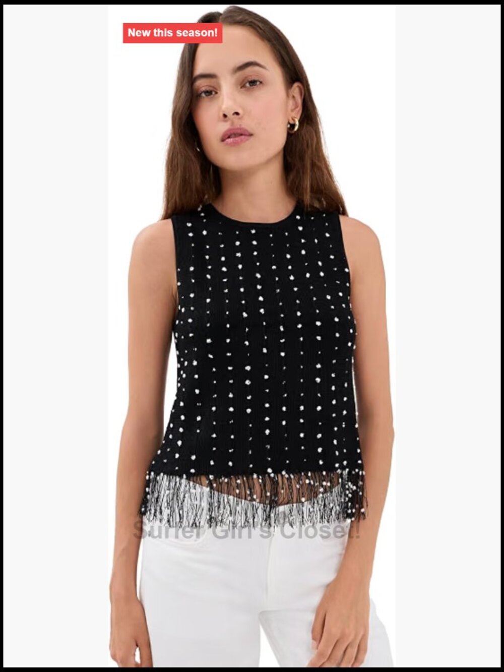 Women's Sleeveless Flocked Knit Tank Top Super Stretch
